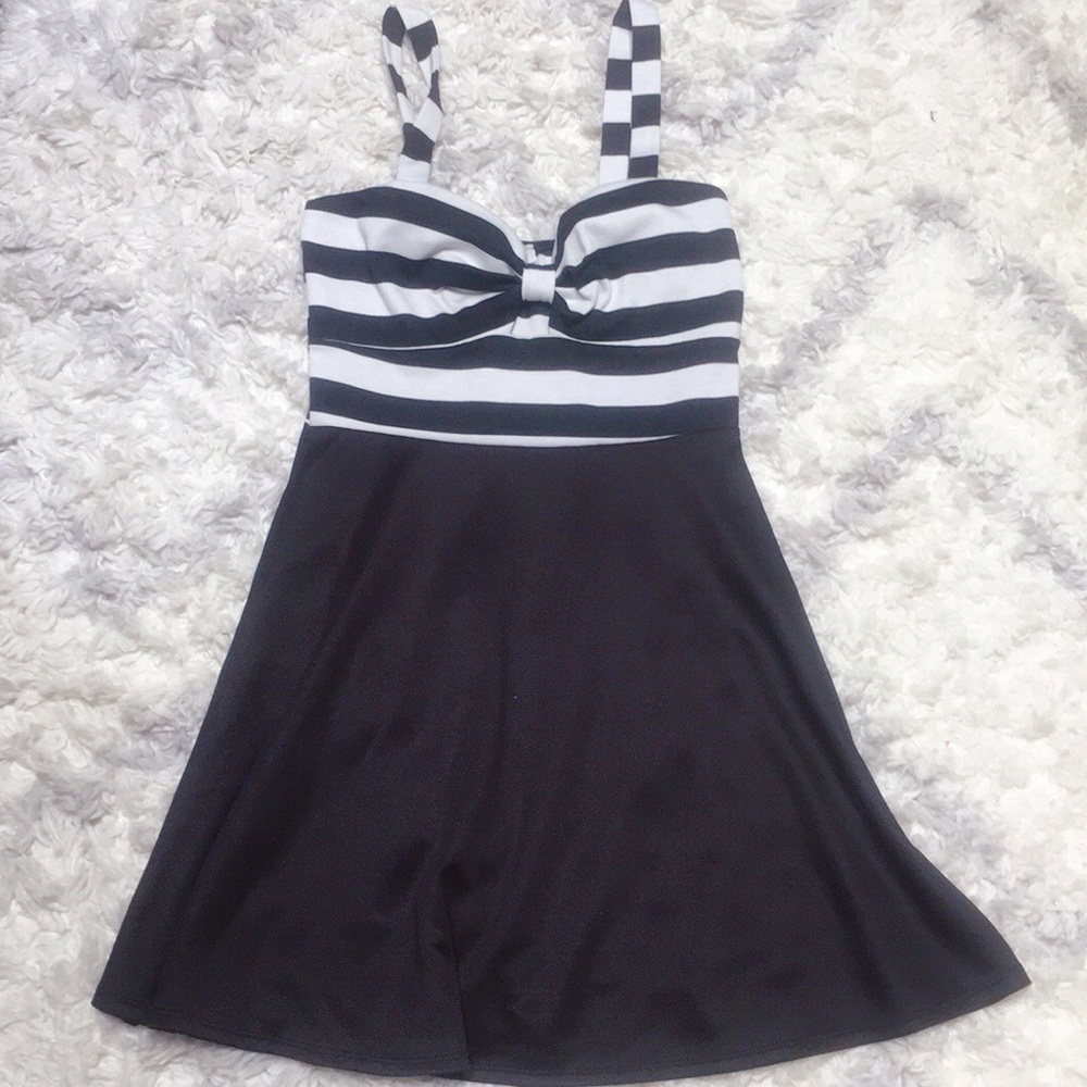 Striped summer skater dress